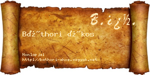 Báthori Ákos névjegykártya